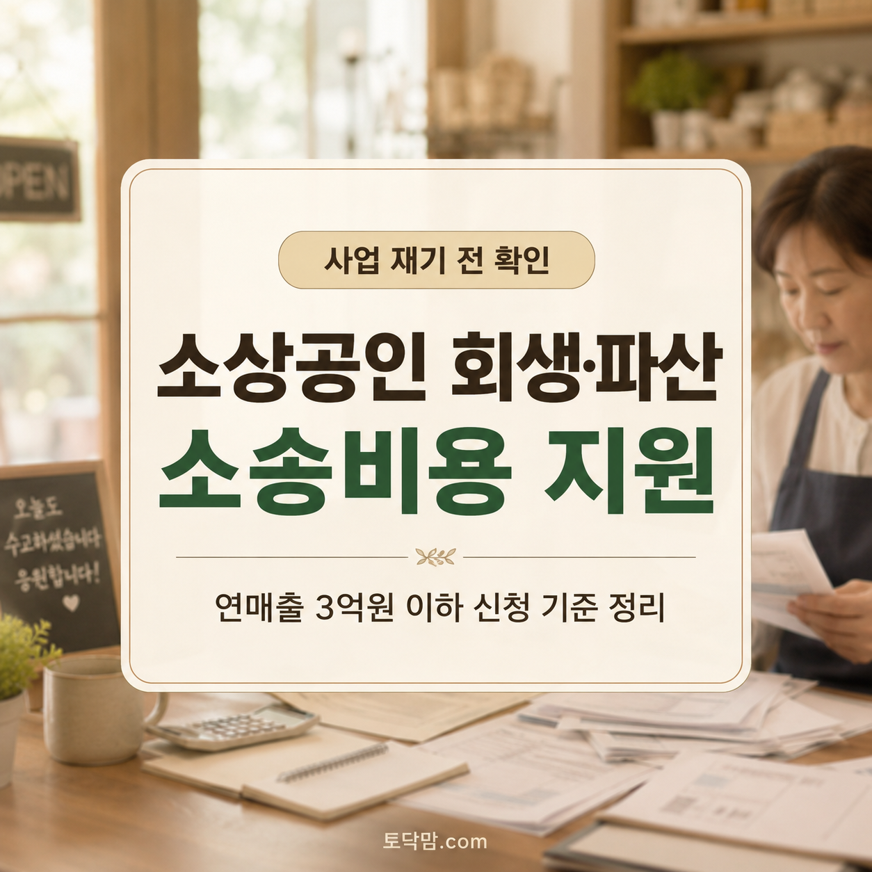 소상공인 개인회생·파산 소송비용 지원 2026｜연매출 3억원 이하 신청방법